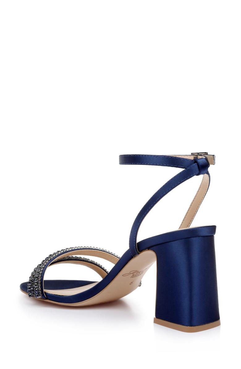 Badgley Mischka Rosa Block Heel Sandal With Gemstone Straps Champagne | Women Block Heels