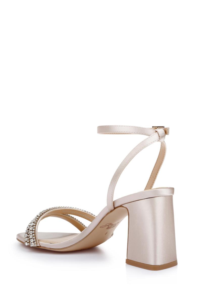 Badgley Mischka Rosa Block Heel Sandal With Gemstone Straps Champagne | Women Block Heels