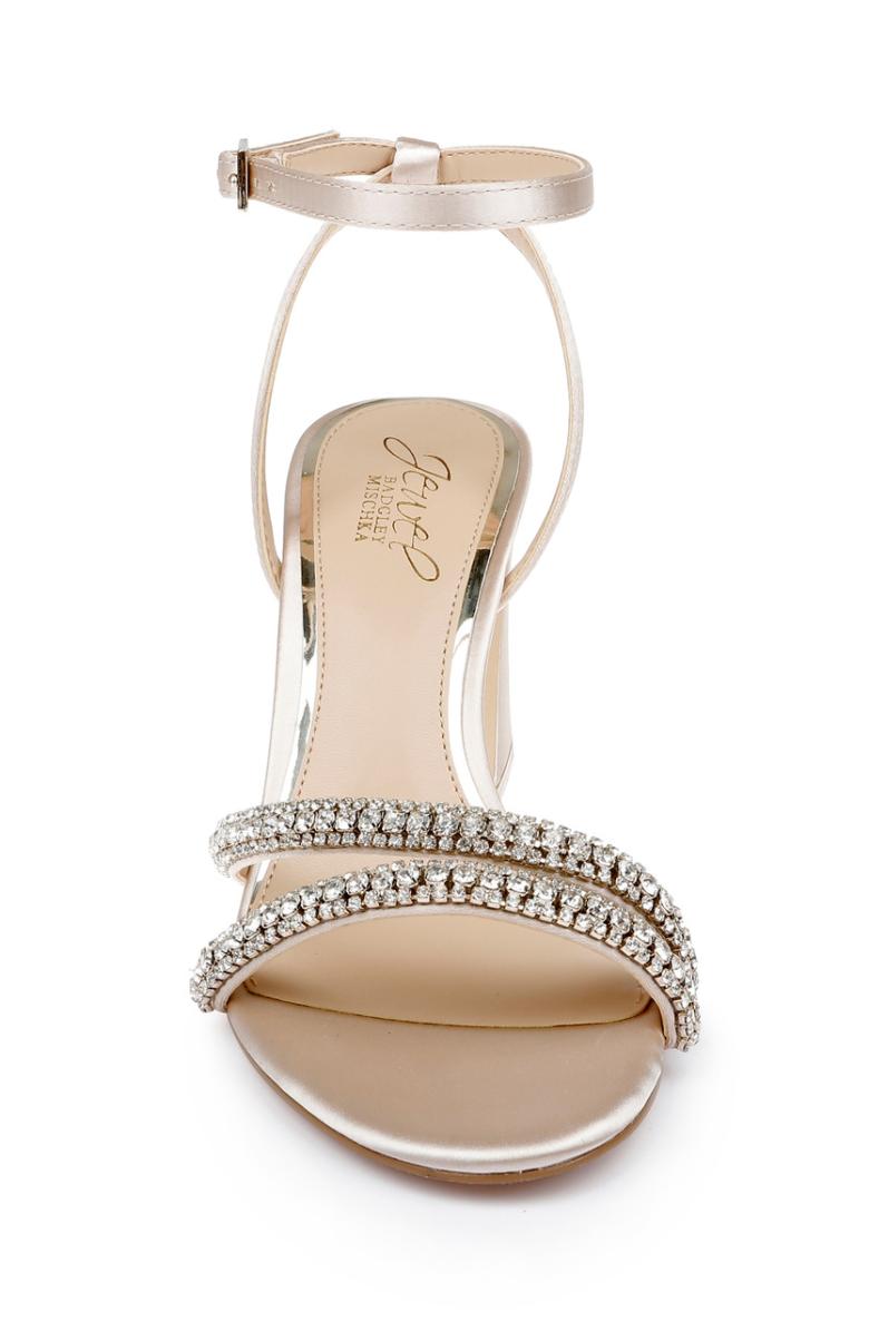 Badgley Mischka Rosa Block Heel Sandal With Gemstone Straps Champagne | Women Block Heels