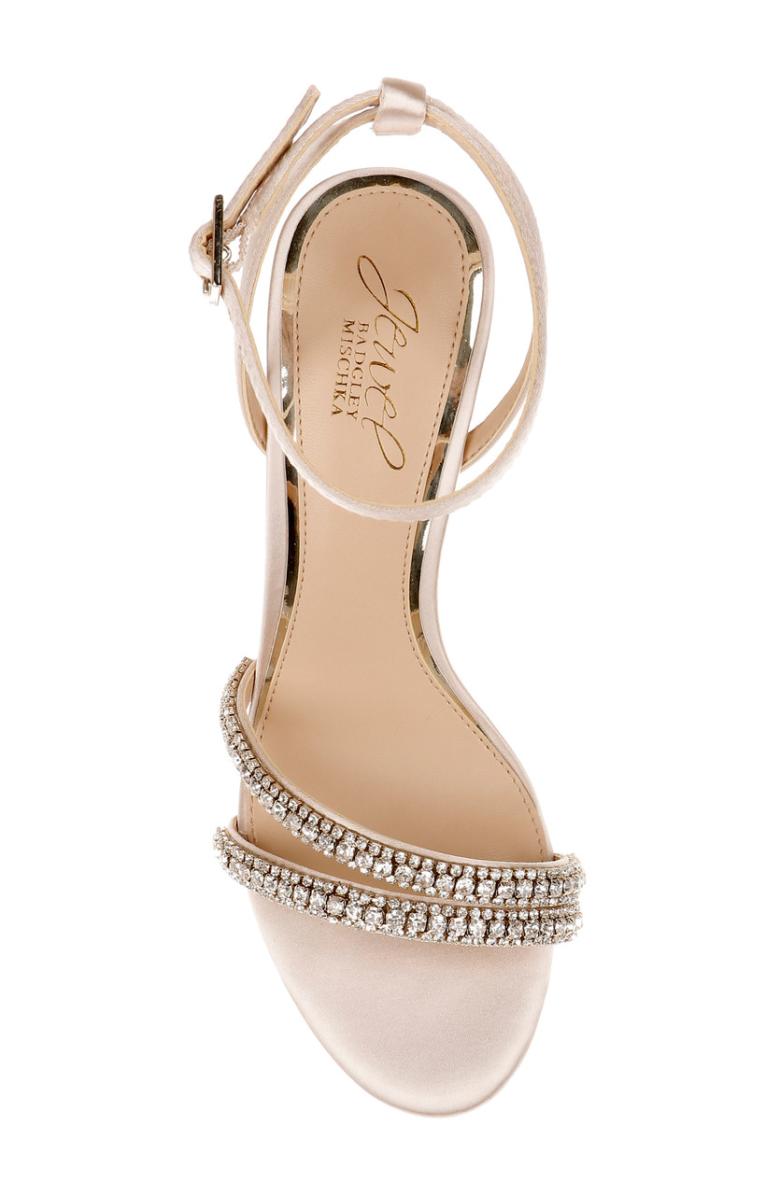 Badgley Mischka Rosa Block Heel Sandal With Gemstone Straps Champagne | Women Block Heels
