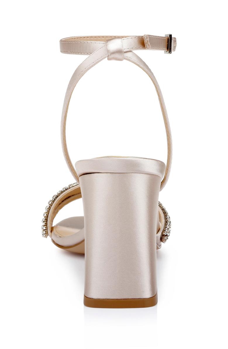 Badgley Mischka Rosa Block Heel Sandal With Gemstone Straps Champagne | Women Block Heels
