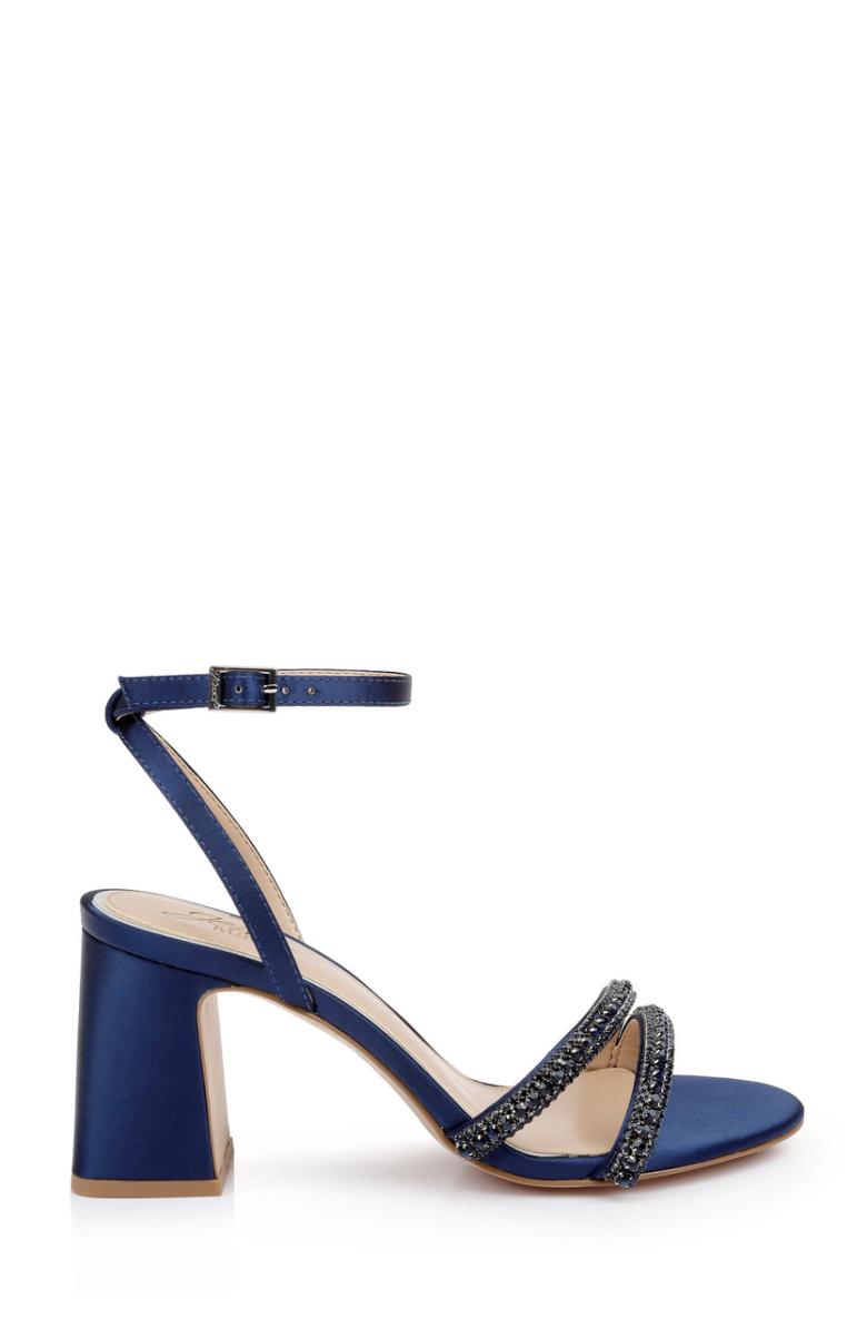 Badgley Mischka Rosa Block Heel Sandal With Gemstone Straps Champagne | Women Block Heels