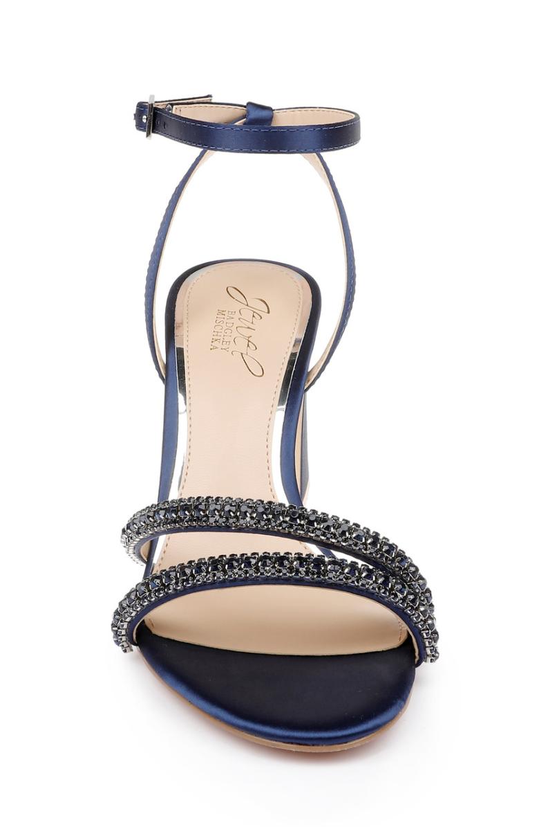 Badgley Mischka Rosa Block Heel Sandal With Gemstone Straps Champagne | Women Block Heels