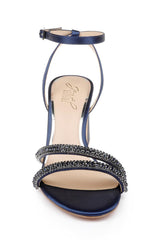 Badgley Mischka Rosa Block Heel Sandal With Gemstone Straps Champagne | Women Block Heels