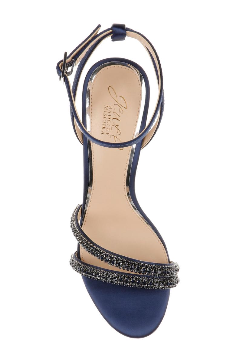 Badgley Mischka Rosa Block Heel Sandal With Gemstone Straps Champagne | Women Block Heels