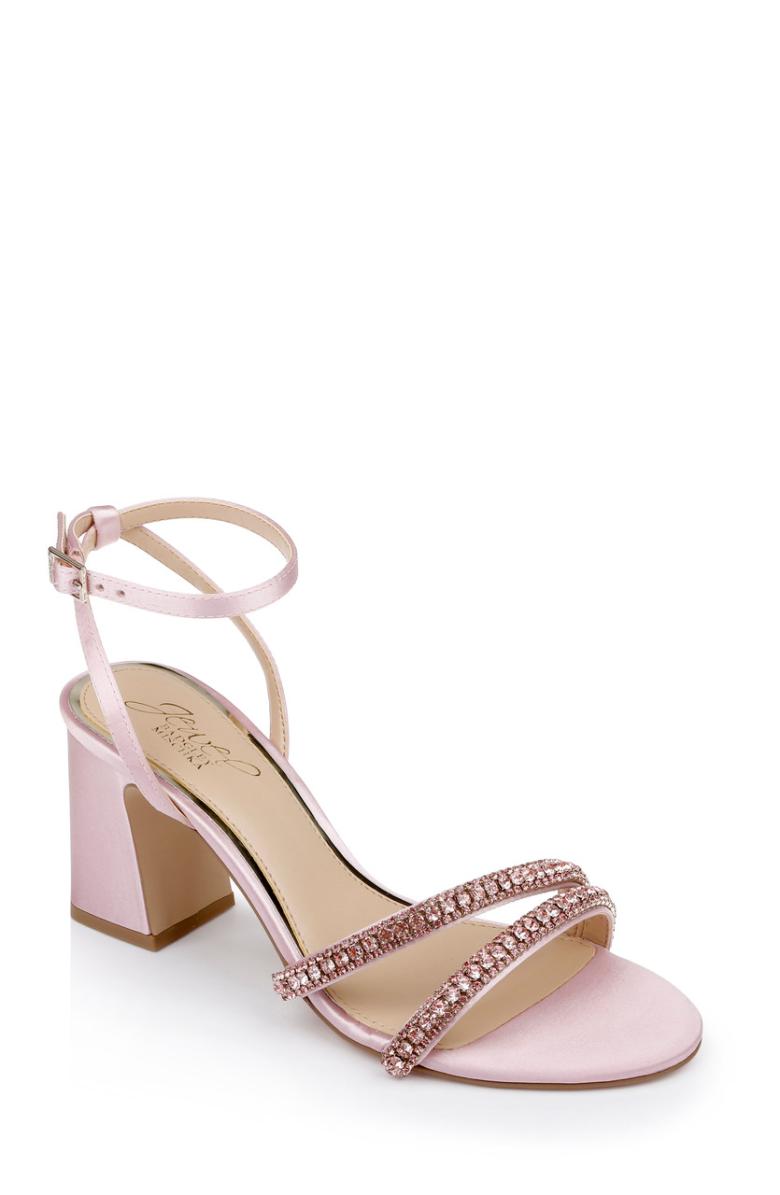 Badgley Mischka Rosa Block Heel Sandal With Gemstone Straps Champagne | Women Block Heels