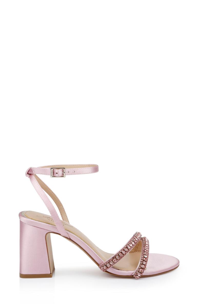 Badgley Mischka Rosa Block Heel Sandal With Gemstone Straps Champagne | Women Block Heels