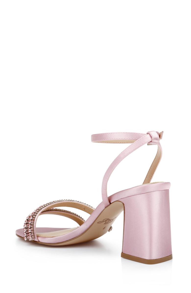 Badgley Mischka Rosa Block Heel Sandal With Gemstone Straps Champagne | Women Block Heels
