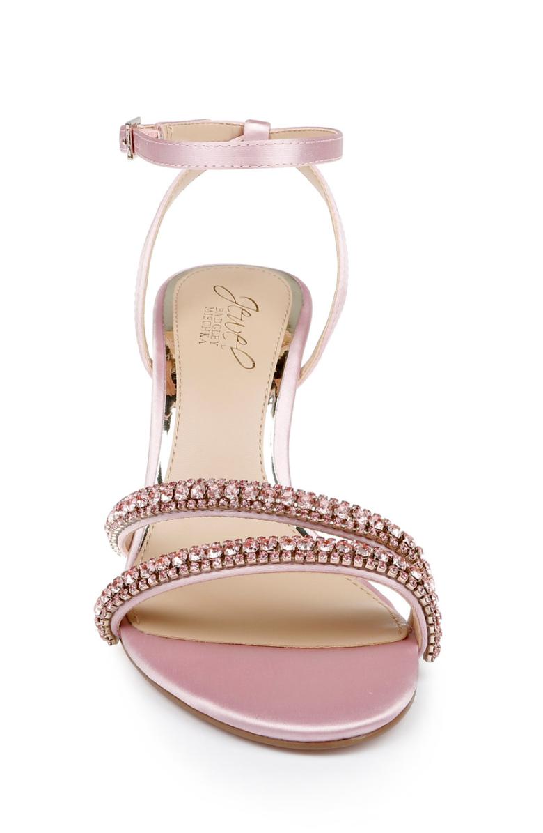 Badgley Mischka Rosa Block Heel Sandal With Gemstone Straps Champagne | Women Block Heels