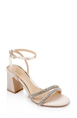 Badgley Mischka Rosa Block Heel Sandal With Gemstone Straps Champagne | Women Block Heels