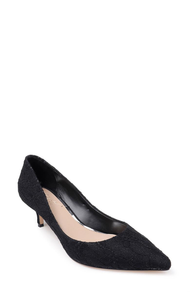 Badgley Mischka Royalty Pointed Toe Kitten Heel From Jewel Black | Women Kitten Heel