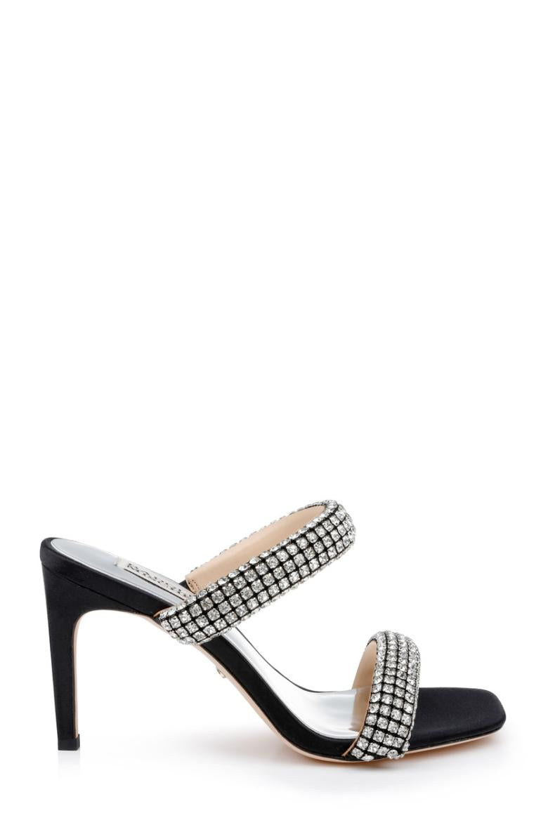 Badgley Mischka Sade Jeweled Double-Band Stiletto Black | Women Stiletto