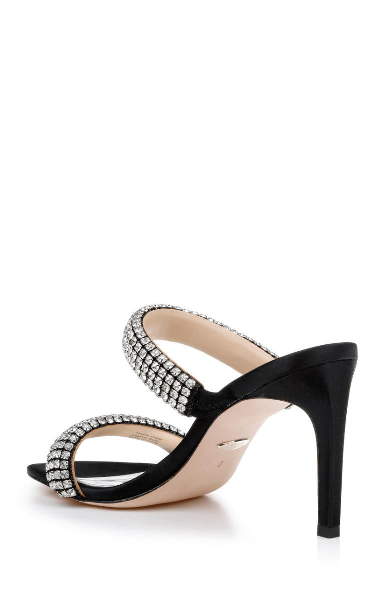 Badgley Mischka Sade Jeweled Double-Band Stiletto Black | Women Stiletto