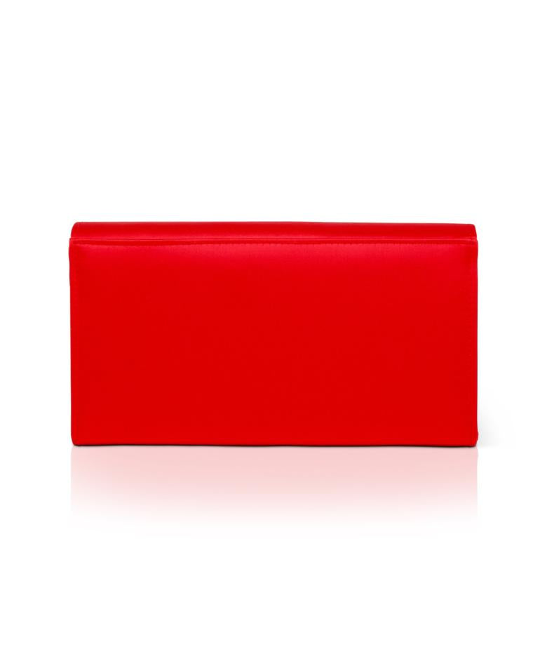 Badgley Mischka Sadie Satin Flap Clutch Red | Women Evening Bags