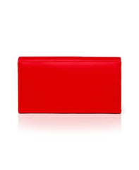 Badgley Mischka Sadie Satin Flap Clutch Red | Women Evening Bags