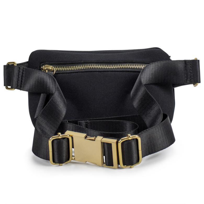 Badgley Mischka Sage Scuba And Vegan Leather Belt Bag Black | Women Travel