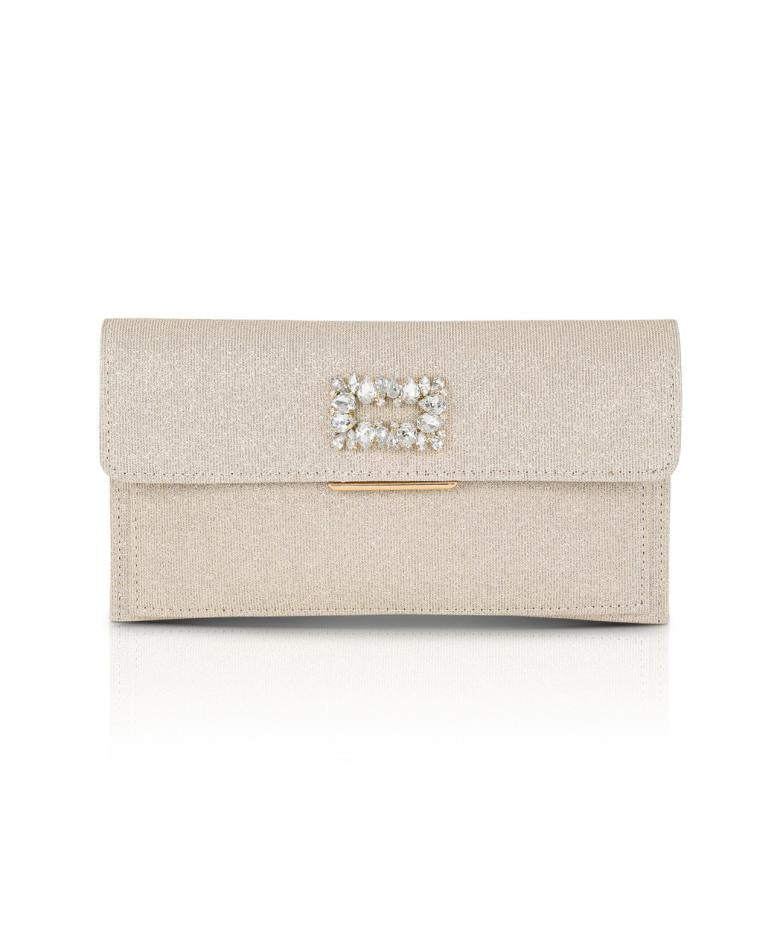 Badgley Mischka Sarah Envelope Clutch With Crystal Brooch Black | Women Evening Bags