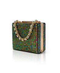 Badgley Mischka Serenity Crystal Box Clutch Navy Ab | Women Evening Bags