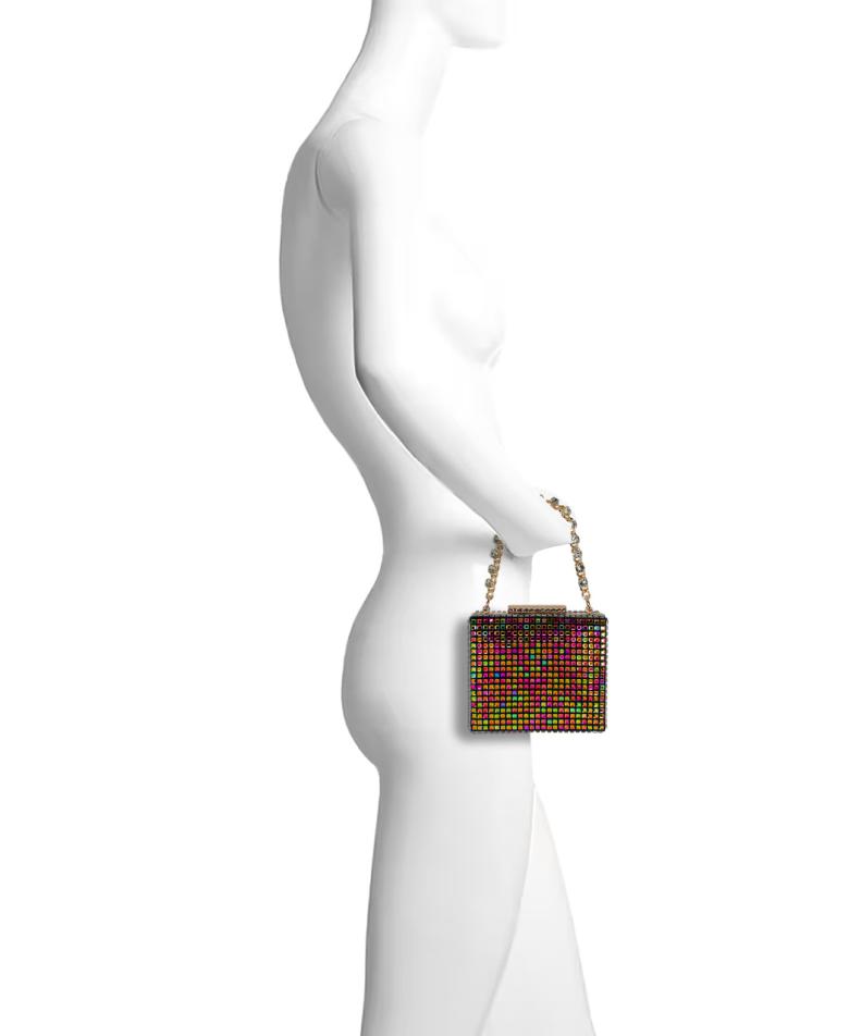 Badgley Mischka Serenity Crystal Box Clutch Navy Ab | Women Evening Bags