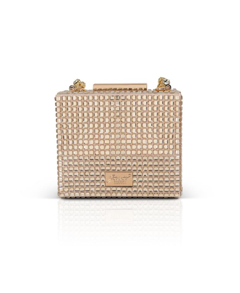 Badgley Mischka Serenity Crystal Box Clutch Navy Ab | Women Evening Bags