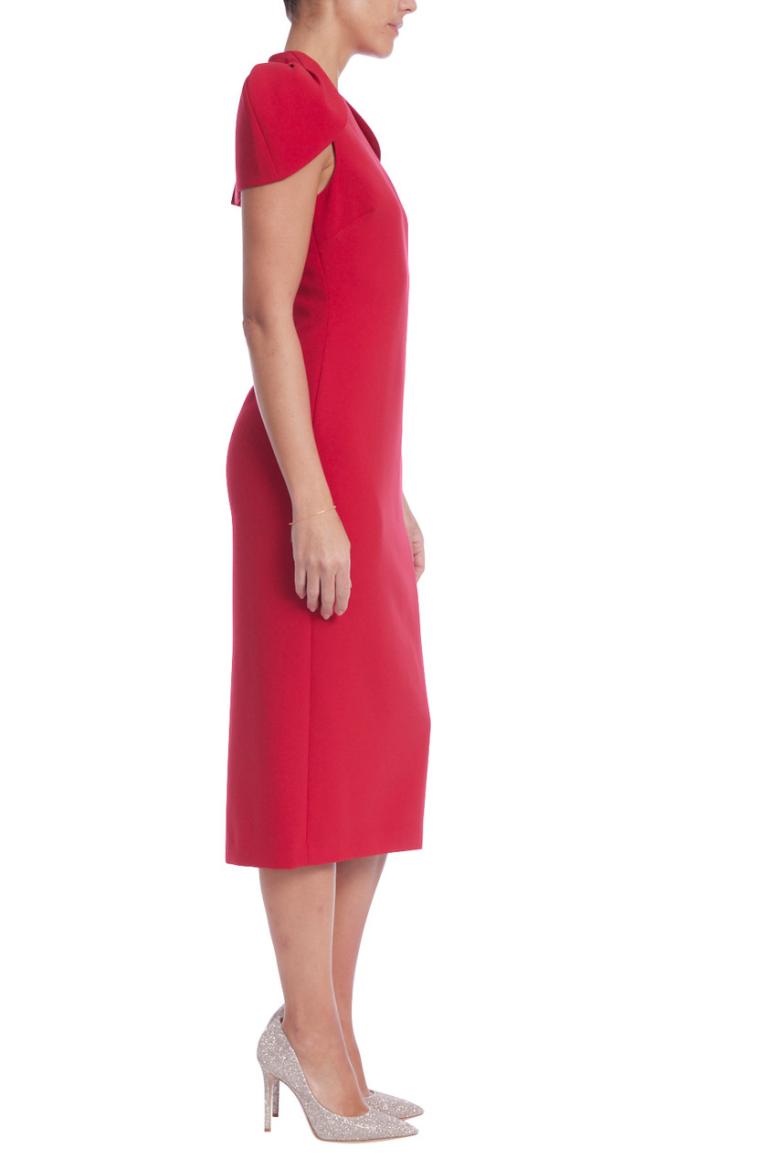 Badgley Mischka Sheath Dress With Cap Sleeve Shrug Red | Women Cocktail