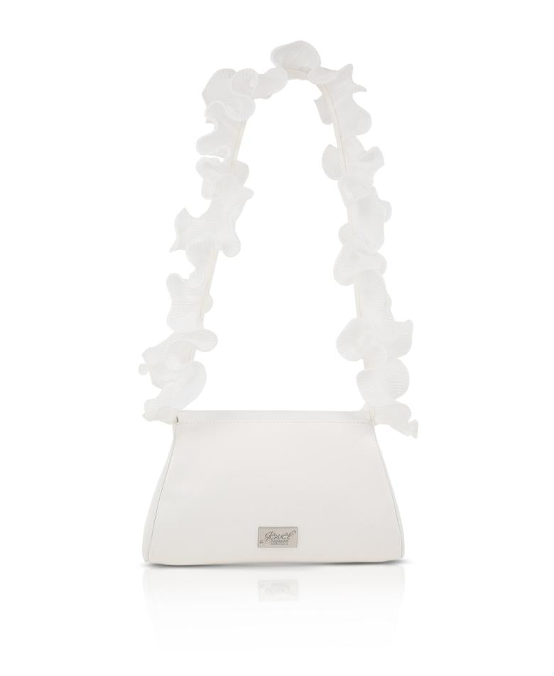 Badgley Mischka Sophia Ruffle Strap Shoulder Bag Black | Women Evening Bags