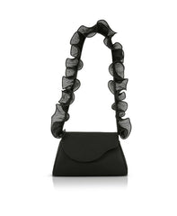 Badgley Mischka Sophia Ruffle Strap Shoulder Bag Black | Women Evening Bags