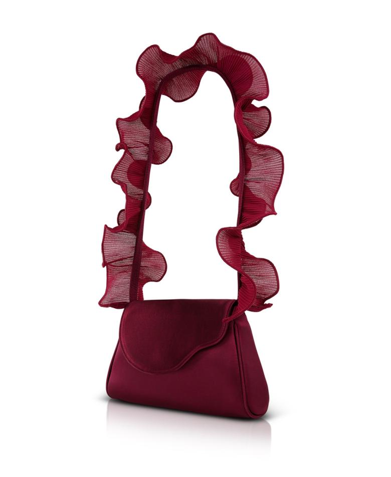 Badgley Mischka Sophia Ruffle Strap Shoulder Bag Black | Women Evening Bags