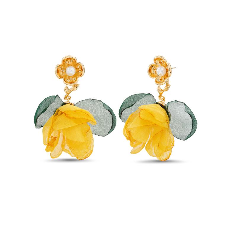 Badgley Mischka Spring-y Floral Fabric Earrings | Women Fashion Jewelry