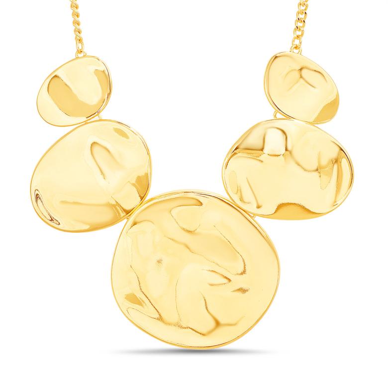 Badgley Mischka Statement Disc Molten Metal Necklace | Women Fashion Jewelry
