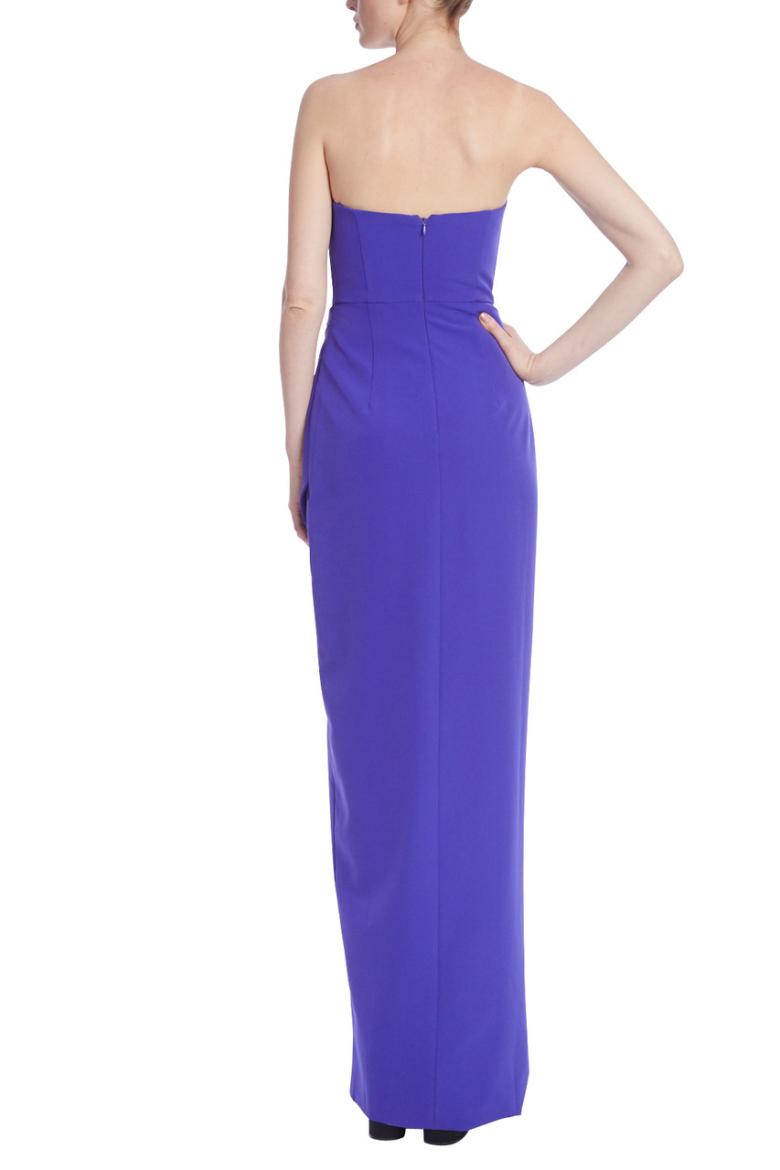 Badgley Mischka Strapless Column Gown With High Slit Purple | Women Gowns