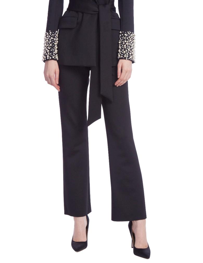 Badgley Mischka Stretch Scuba Boot Cut Pant Black | Women Cocktail