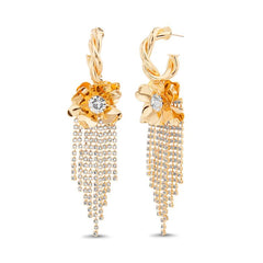 Badgley Mischka Striking Twisted Hoop Fringe Earrings | Women Fashion Jewelry
