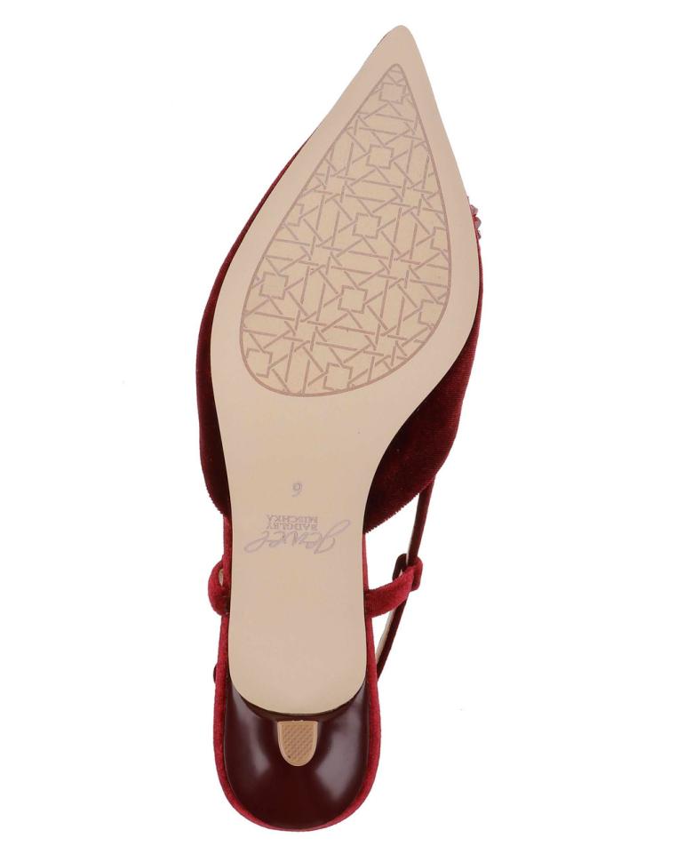 Badgley Mischka Tabitha Velvet Slingback Kitten Heels Black Velvet | Women Kitten Heel