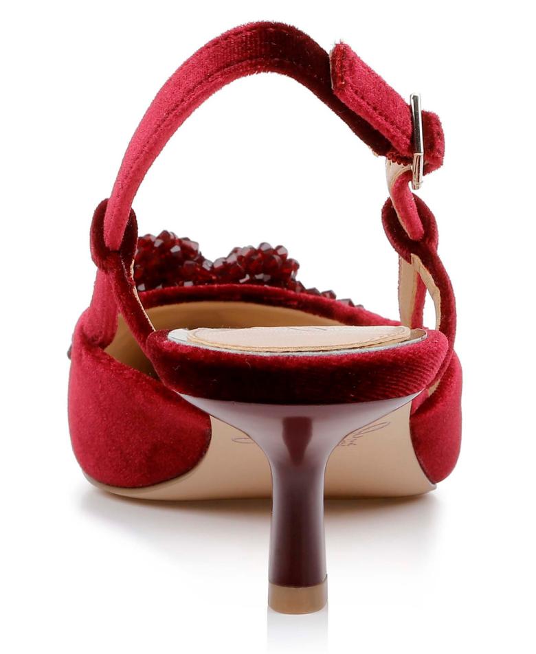 Badgley Mischka Tabitha Velvet Slingback Kitten Heels Black Velvet | Women Kitten Heel