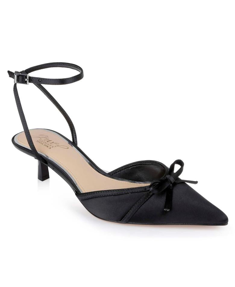 Badgley Mischka Talasia Pointed Toe Kitten Heels Black | Women Best Sellers