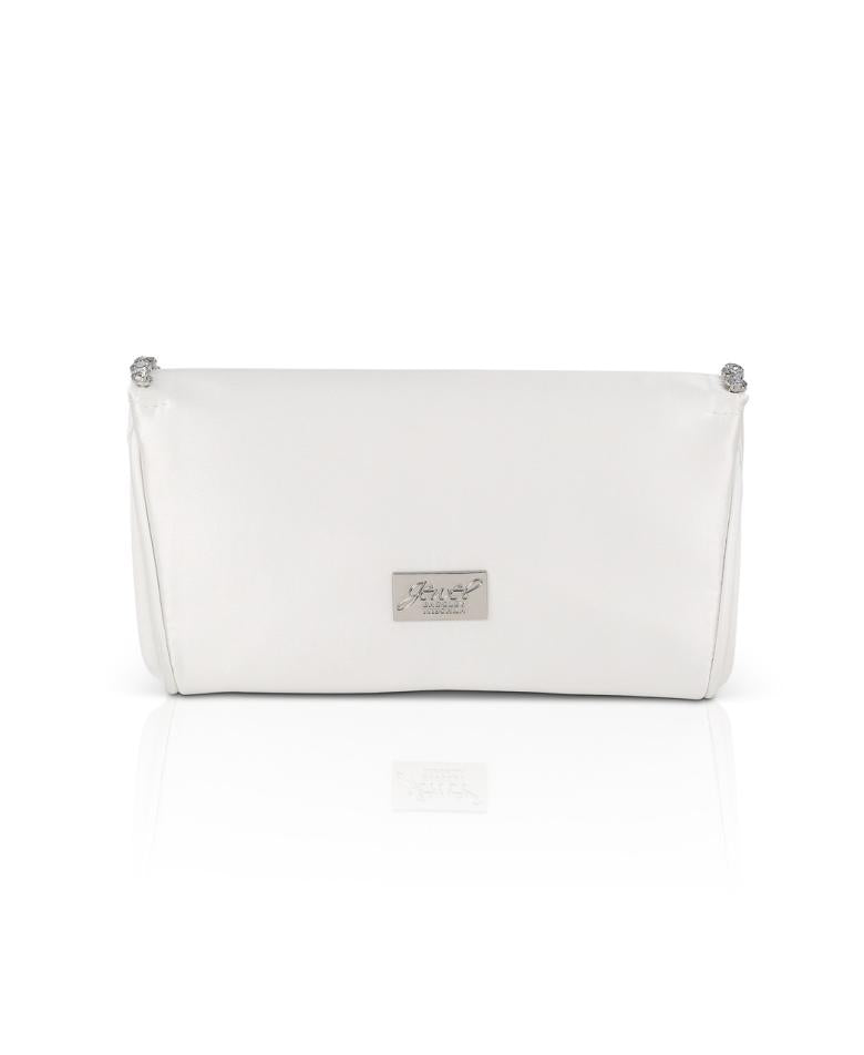 Badgley Mischka Talia Satin Double Flap Clutch With Crystal Trim Neon Pink | Women Evening Bags