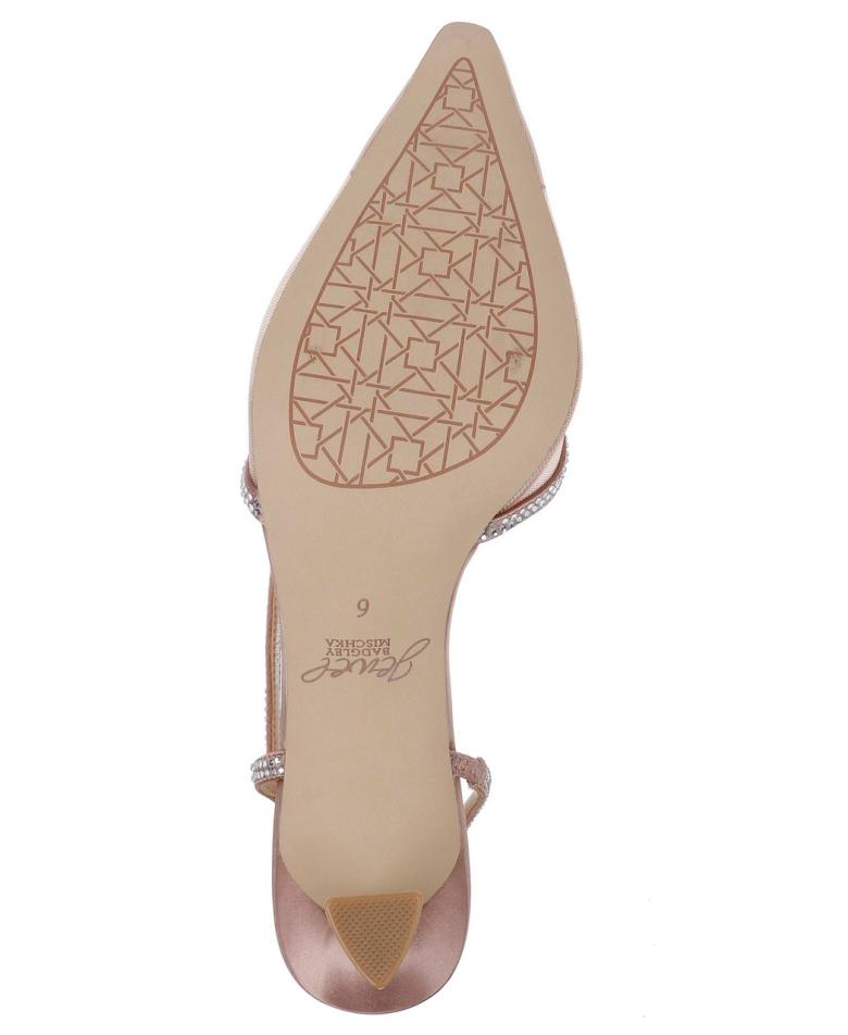 Badgley Mischka Tammy Mesh Pointed Toe Slingback Stiletto Heels Black Mesh | Women Stiletto