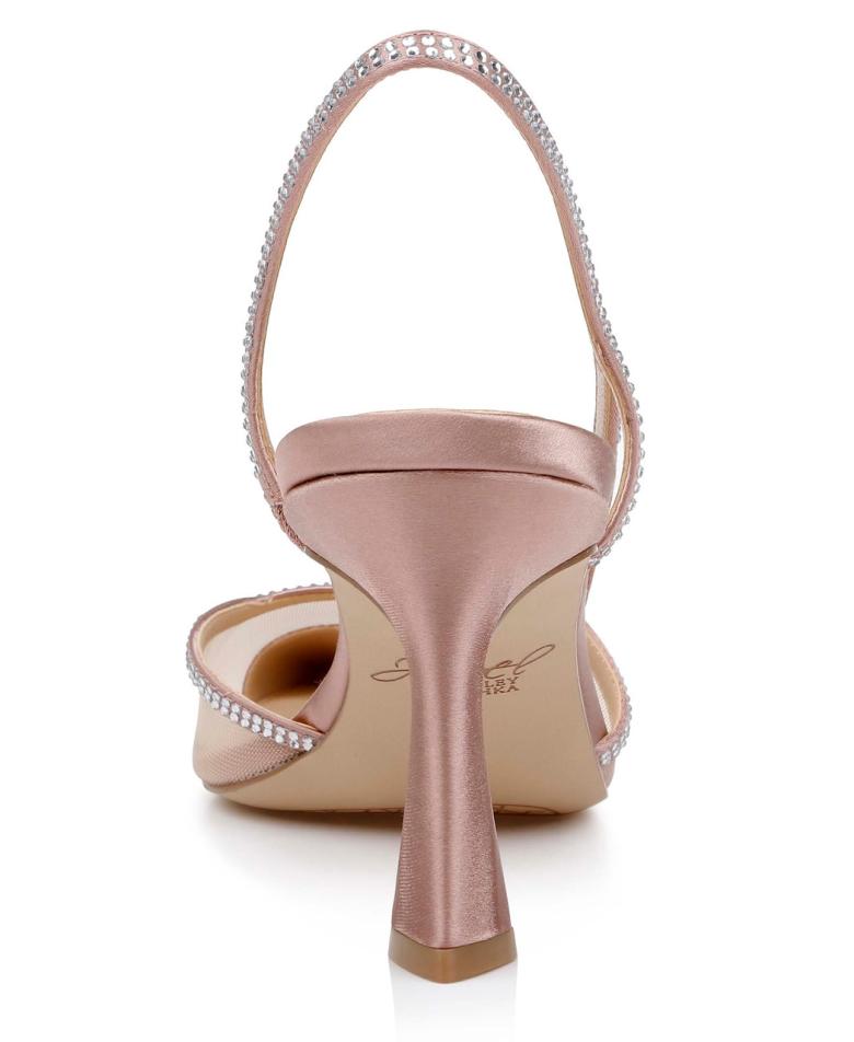 Badgley Mischka Tammy Mesh Pointed Toe Slingback Stiletto Heels Black Mesh | Women Stiletto