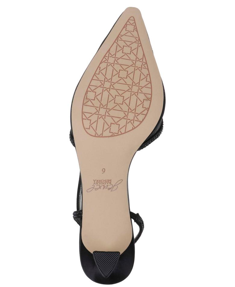 Badgley Mischka Tammy Mesh Pointed Toe Slingback Stiletto Heels Black Mesh | Women Stiletto