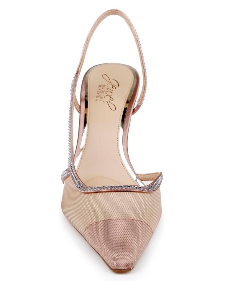 Badgley Mischka Tammy Mesh Pointed Toe Slingback Stiletto Heels Black Mesh | Women Stiletto