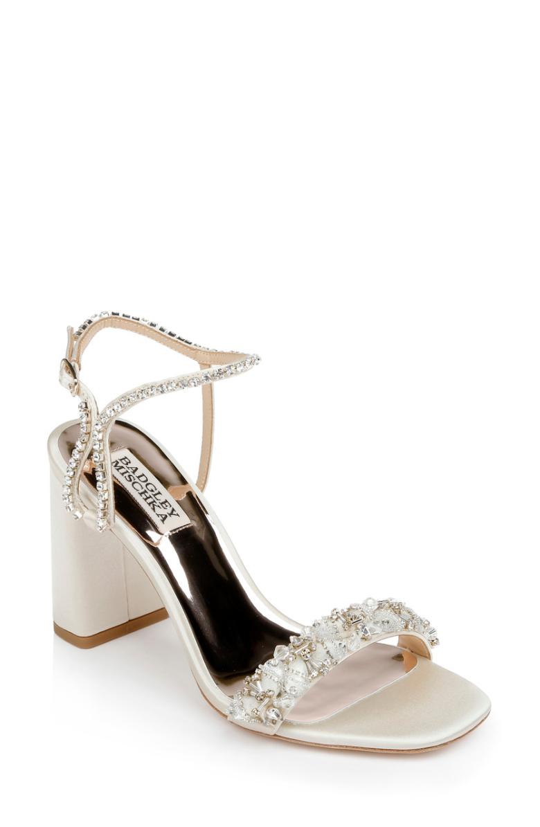 Badgley Mischka Tanisha Block Heel Sandal Ivory | Women Block Heels