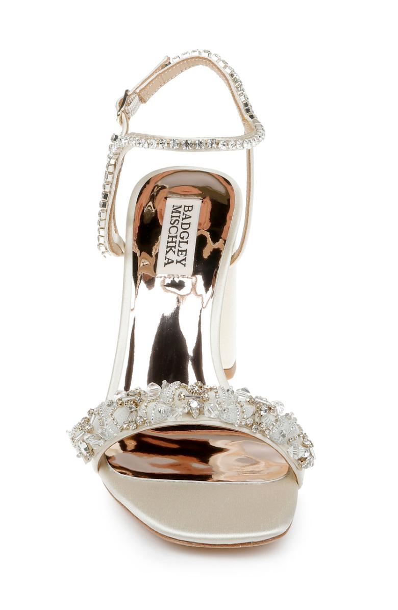 Badgley Mischka Tanisha Block Heel Sandal Ivory | Women Block Heels