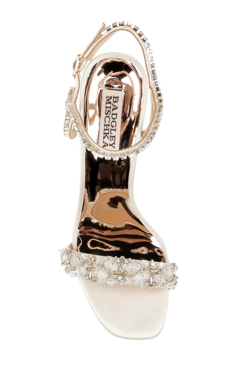 Badgley Mischka Tanisha Block Heel Sandal Ivory | Women Block Heels