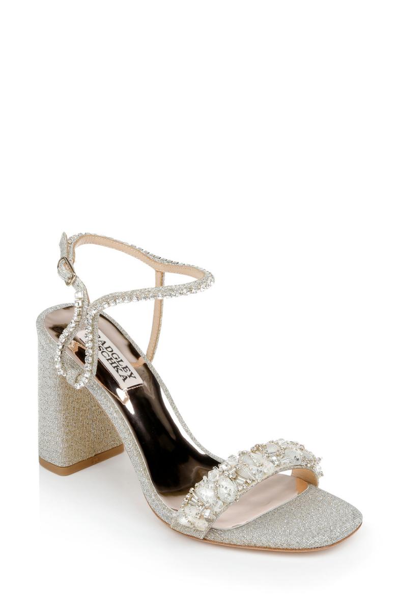 Badgley Mischka Tanisha Block Heel Sandal Ivory | Women Block Heels
