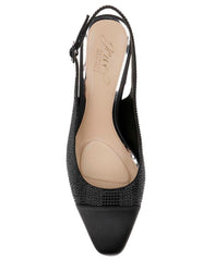 Badgley Mischka Tatum Slingback Block Heels With Capped Toe Black | Women Block Heels