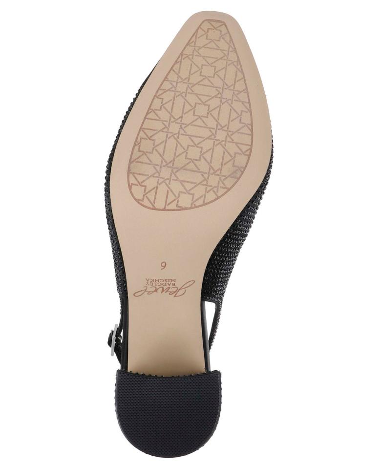 Badgley Mischka Tatum Slingback Block Heels With Capped Toe Black | Women Block Heels