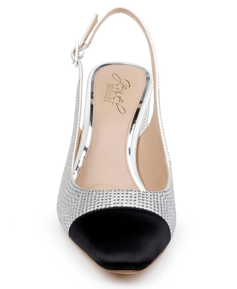 Badgley Mischka Tatum Slingback Block Heels With Capped Toe Black | Women Block Heels