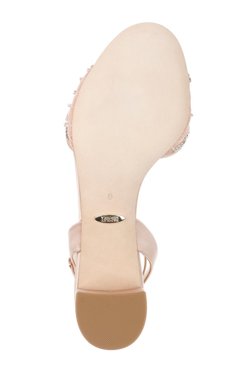 Badgley Mischka Taylin Low Glamour Sandal Pearl Nude | Women Block Heels