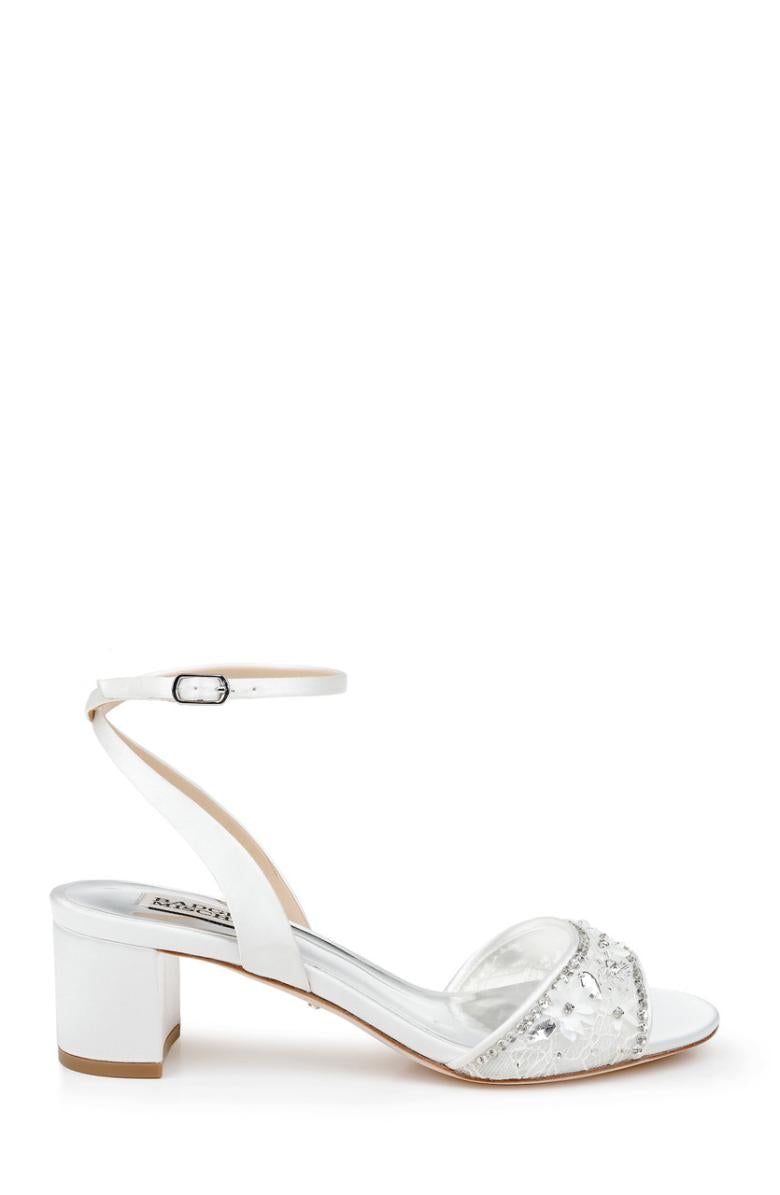Badgley Mischka Taylin Low Glamour Sandal Pearl Nude | Women Block Heels